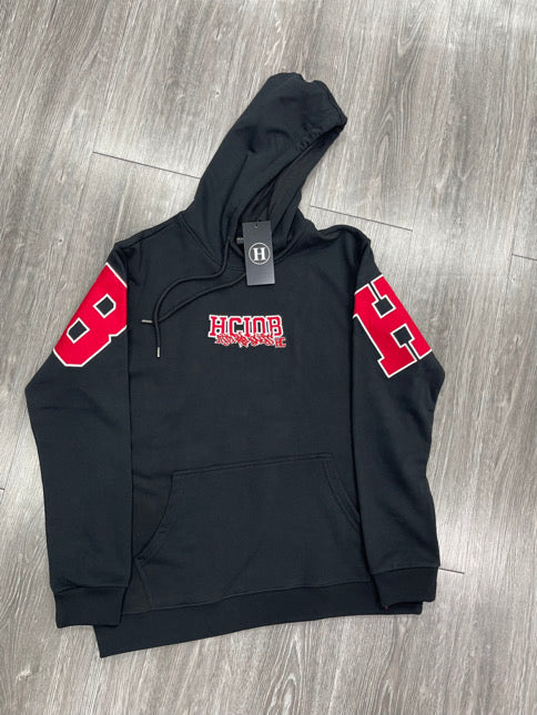 Block Piece Hoodie Black & Red