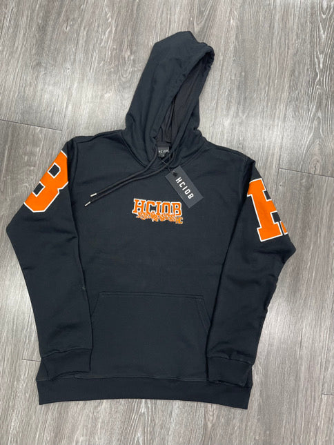 Block Piece Hoodie Black & Orange