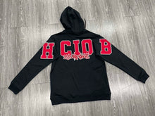 Load image into Gallery viewer, Block Piece Hoodie Black &amp; Red
